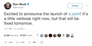 Elons Musk following the Ship it policy- https://twitter.com/elonmusk/status/885776126148083712?lang=en